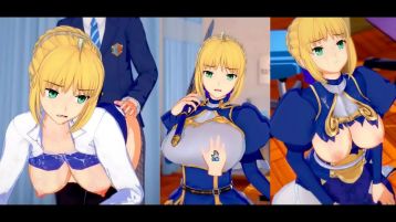 Eroge Koikatsu! Fgo Destiny Altria Pendragon Sabre Rubbing Her Boobs H! 3dcg Big Breasts Anime Video Fgo Fate Hentai Game Fate Grand Orderer