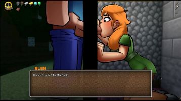 Hornycraft Parody Hentai Game Pornplay Alex Sucks Steve Through A Glory Hole In Minecraft